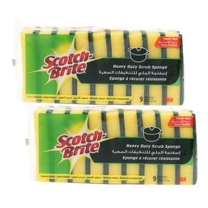 Scotch Brite Heavy Duty Scrub Sponge 2 x 9pcs