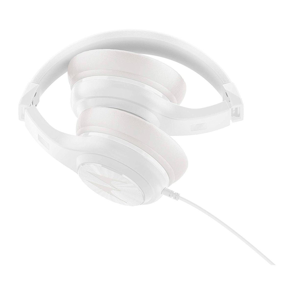 سماعات رأس سلكية  موترولا بلس 120 بجهير محسن - ميكروفون مدمج ومساعد صوت متوافق مع 3.5 مم Aux - اللون أبيض