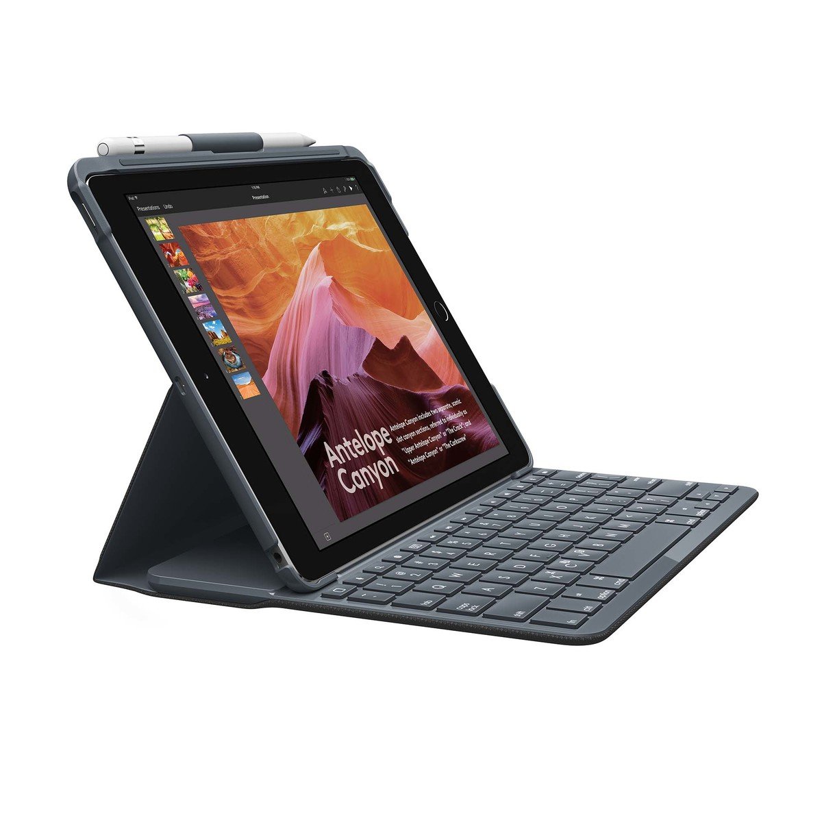 Logitech Slim Combo Detachable Bt Keyboard & Folio Case For Ipad Air (5Th & 6Th Gen) ‌‌‌‌Black