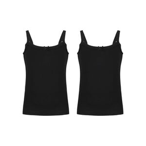 Debackers Girls Inner Camisole Pack of 2 Black GCMF04 3-4Y