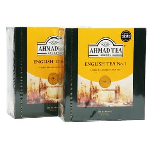 اشتري قم بشراء Ahmad English Tea 2 x 100pcs Online at Best Price من الموقع - من لولو هايبر ماركت Speciality Tea في الكويت