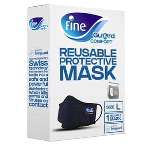 Fine Guard Comfort Face Mask With Livinguard Technology Infection Prevention Size Large 1pc