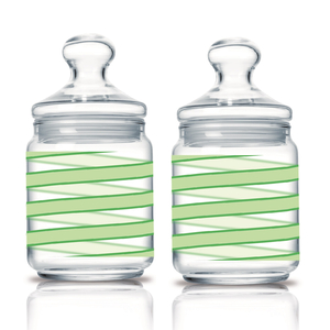 لومينارك برطمان زجاجي مزخرف باللون الأخضر 0.75 لتر - قطعتين