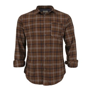 Cortigiani Men's Casual Shirt Long Sleeve CT169 Brown Medium