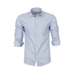 Marco Donateli Men's Casual Shirt Long Sleeve 14003 White-Blue Extra Large