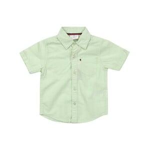 Debackers Infants Boys Linen Shirt Short Sleeve Green 6M