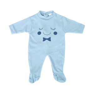 Cortigiani Infant's Boys Cotton Romper Long Sleeve Blue New Born
