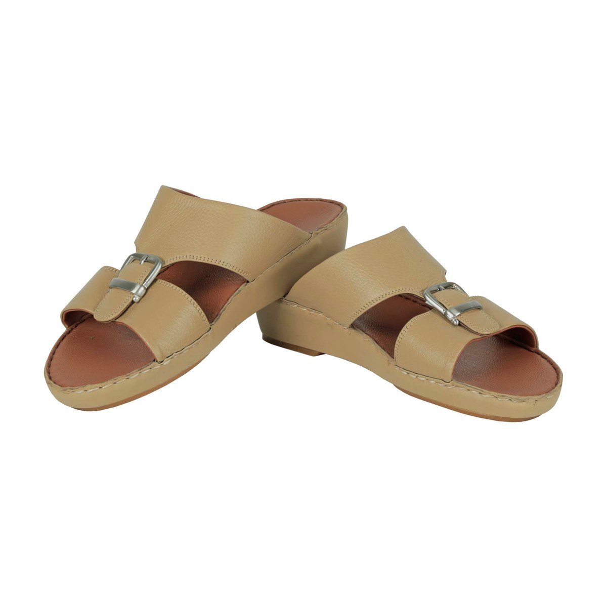 Cortigiani Men's Leather Arabic Sandal M-2138 Beige 44
