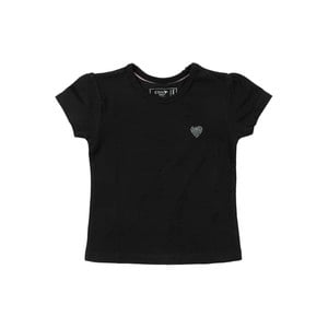Eten Infants Girls Basic T-Shirt Round-Neck Short Sleeve Black 6M