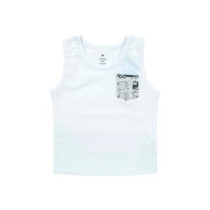Eten Infants Boys T-Shirt Round-Neck Sleeve Less White 6M