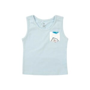 Eten Infants Boys T-Shirt Round-Neck Sleeve Less Light Blue 12M