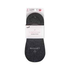 Cortigiani Women's Invisible Socks Pack of 3 Grey Free Size