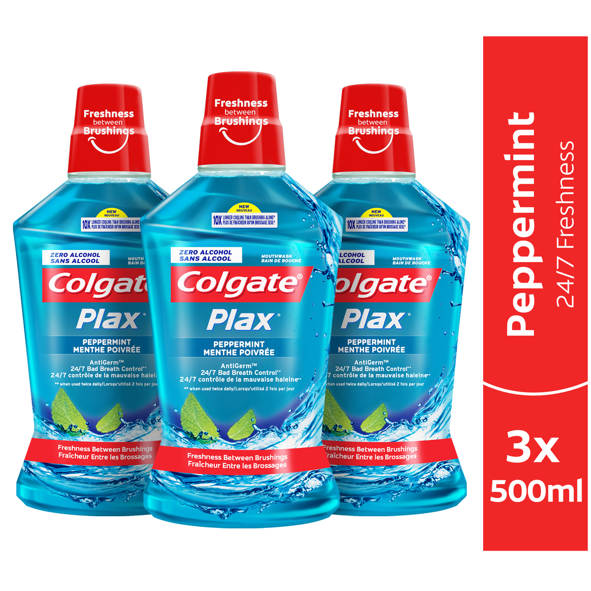 Colgate Mouthwash Plax Peppermint 3 x 500 ml