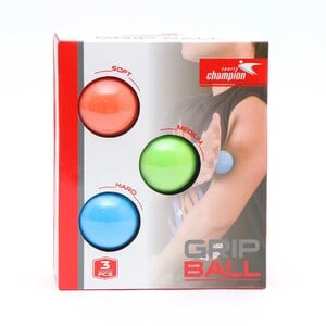 Sports Champion Grip Ball IS3311 3pcs Assorted Color & Design