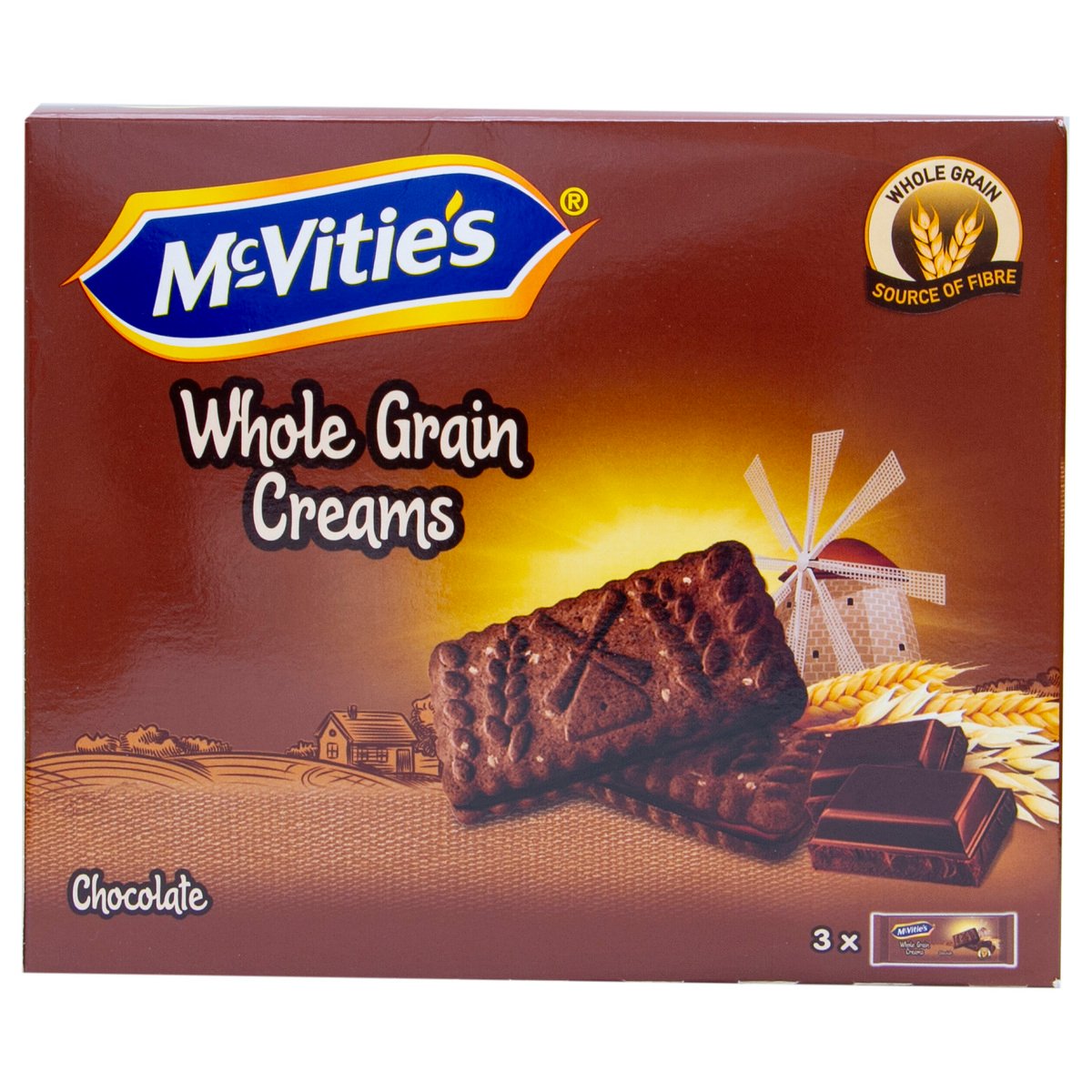 United Biscuits Mcvitie's Whole Grain Creams Chocolate Biscuit 3 x 100 g
