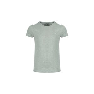Eten Girls Basic T-Shirt Round-Neck Short Sleeve Grey Melange GTB-04 3-4Y