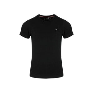 Eten Girls Basic T-Shirt Round-Neck Short Sleeve Black GTB-12 9-10Y