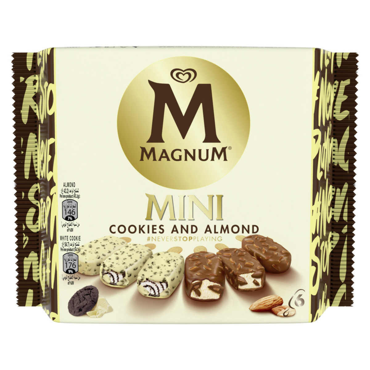 Magnum Mini Cookie & Almond Ice Cream Stick 6 x 57.5 ml