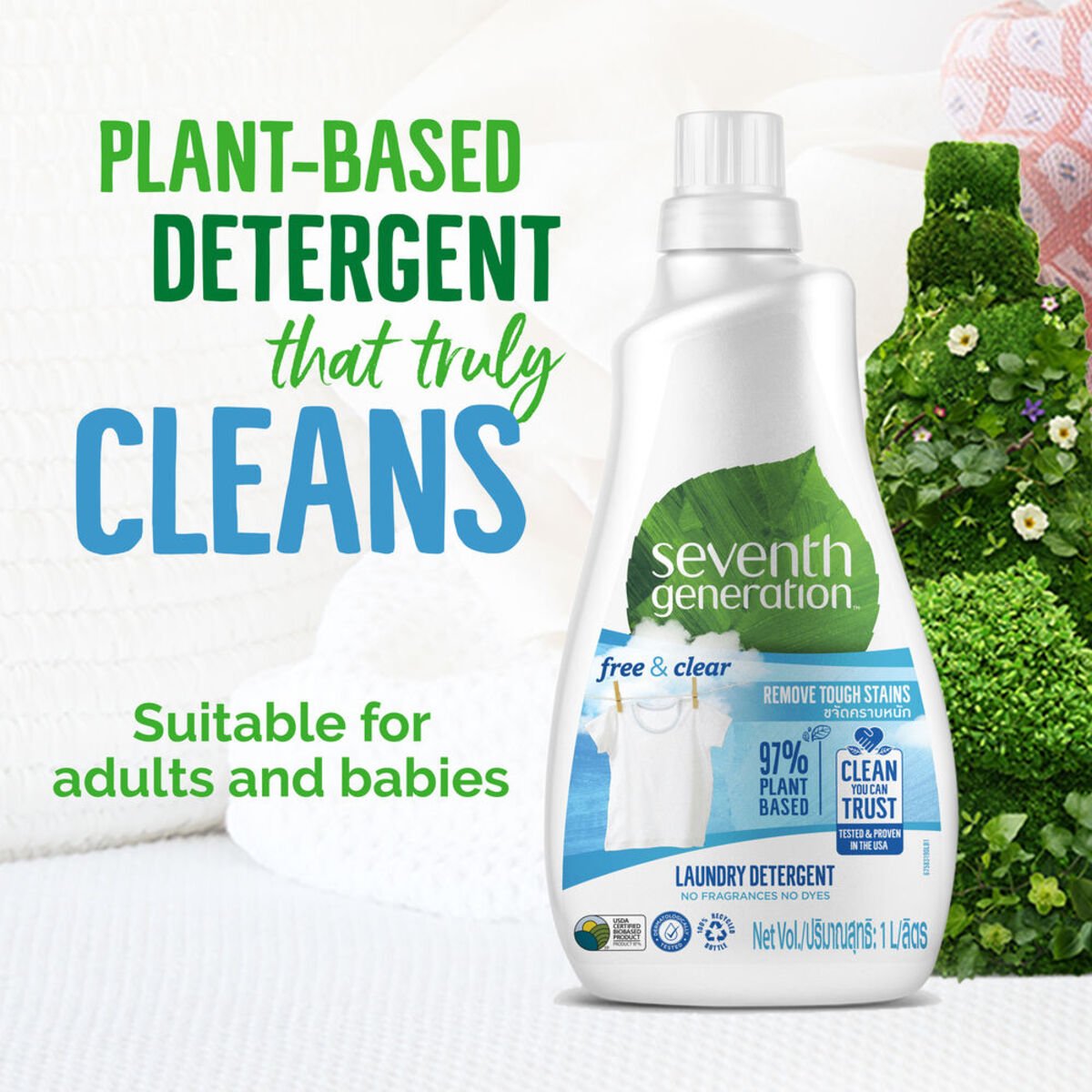Seventh Generation Plant Based Detergent Free & Clear 1Litre