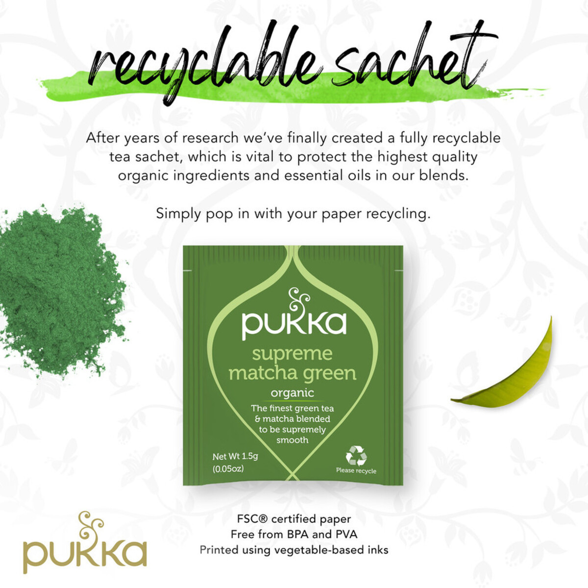 Pukka Organic Herbal Green Tea Supreme Matcha Green 20 pcs