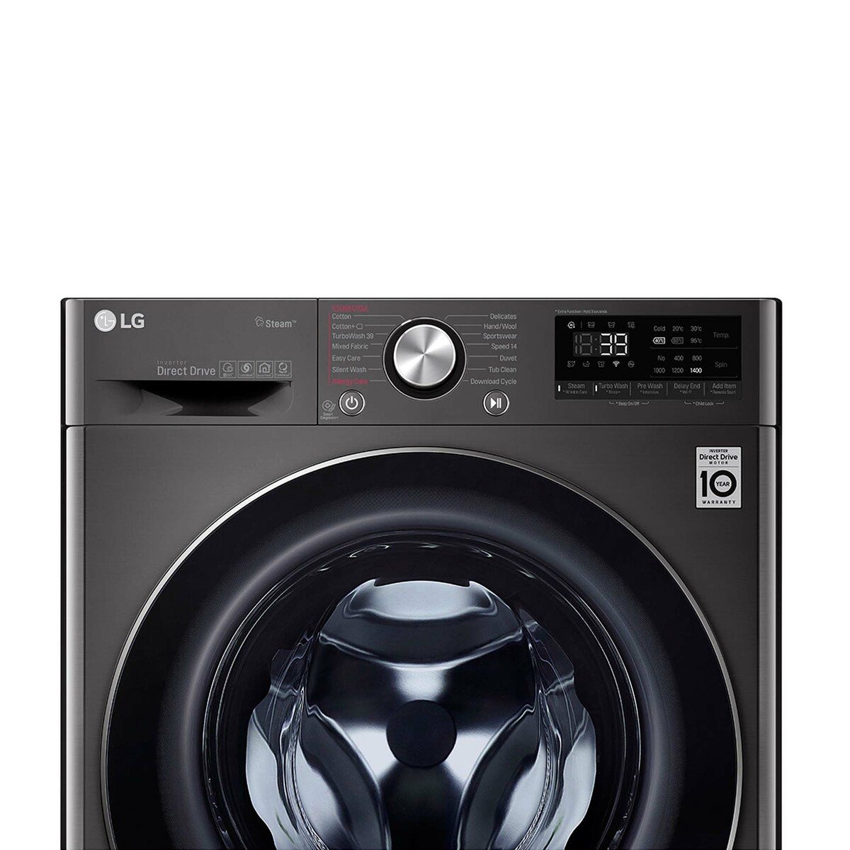 LG Front Load Washing Machine F4V9RWP2E 10 Kg, Bigger Capacity, AI DD™, Steam+™, ThinQ™