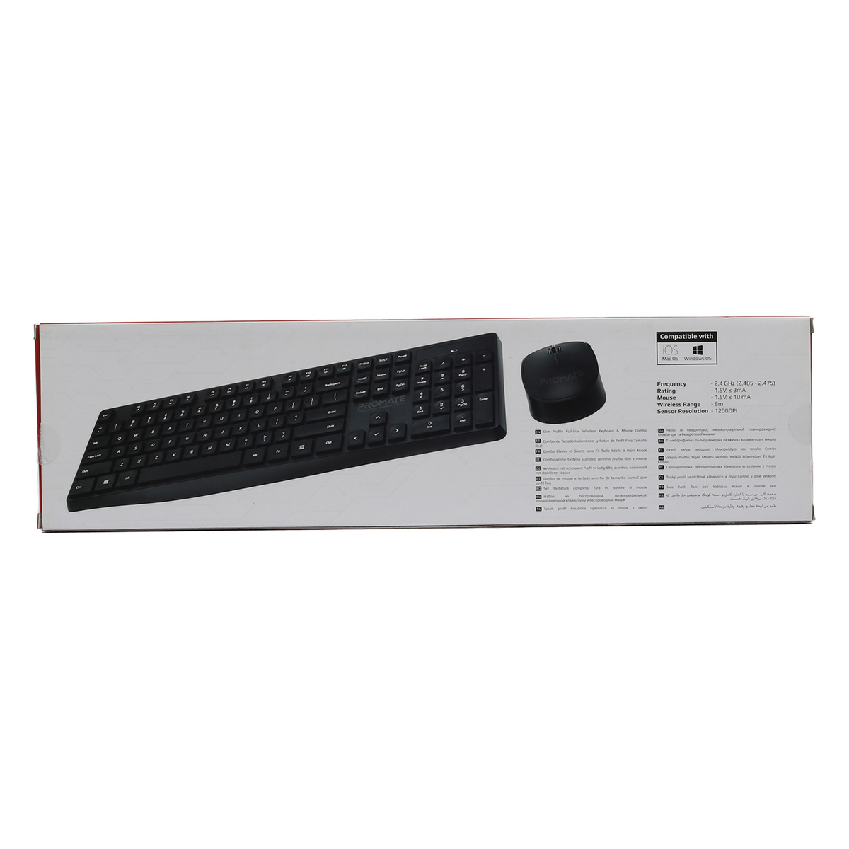 Promate Wireless Keyboard + Mouse Combo