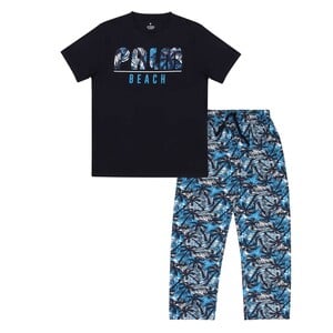 Eten Men's Pyjama Set FSVJ5 Navy Blue and Royal Blue, Medium
