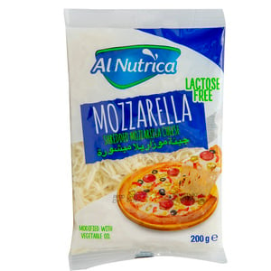 Al Nutrica Shredded Mozzarella Cheese Lactose Free 200g