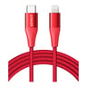 أنكر باور لاين + II USB-C إلى كابل شحن A8653H91 أحمر 1.8 متر