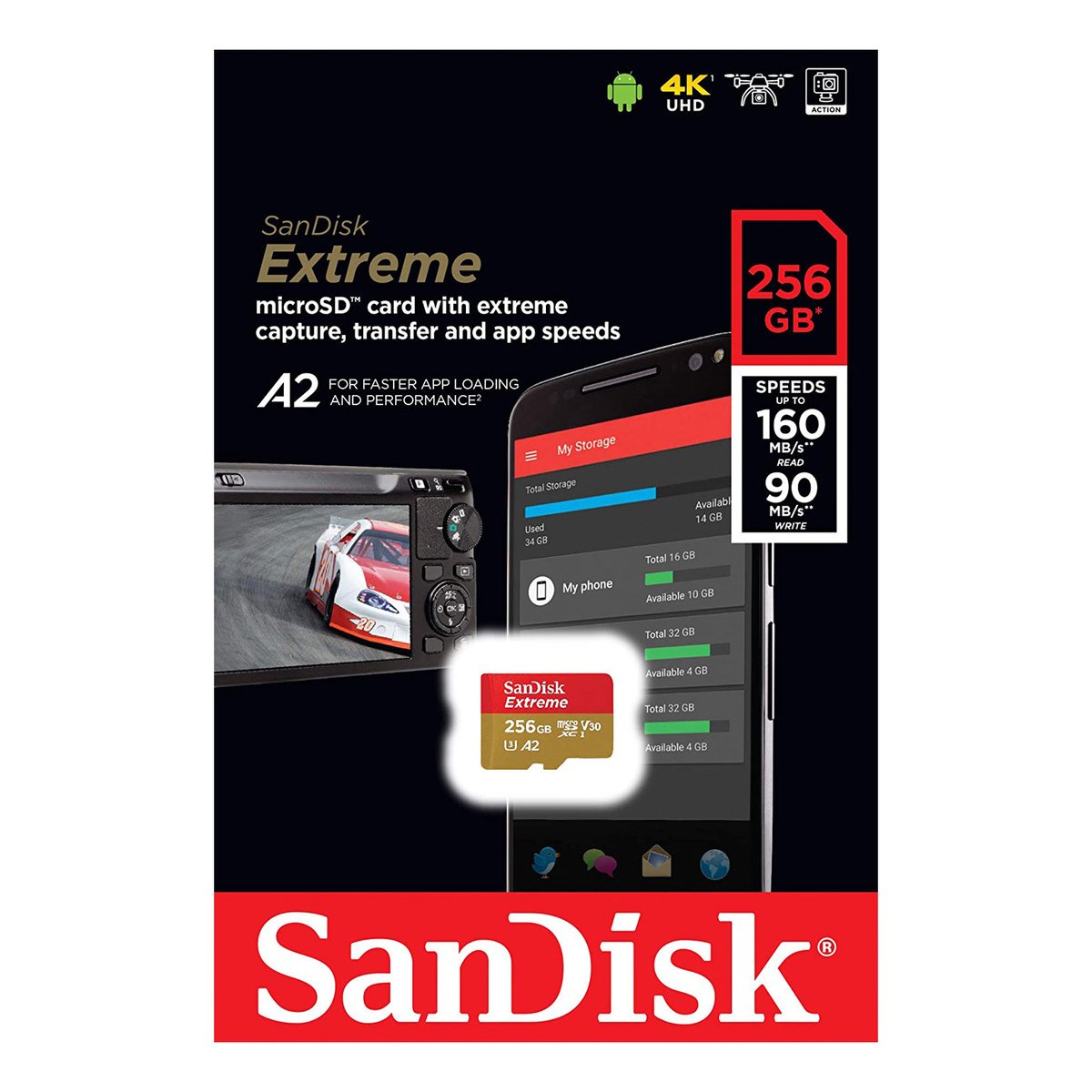 SanDisk Extreme microSDXC UHS-I Card- 256GB