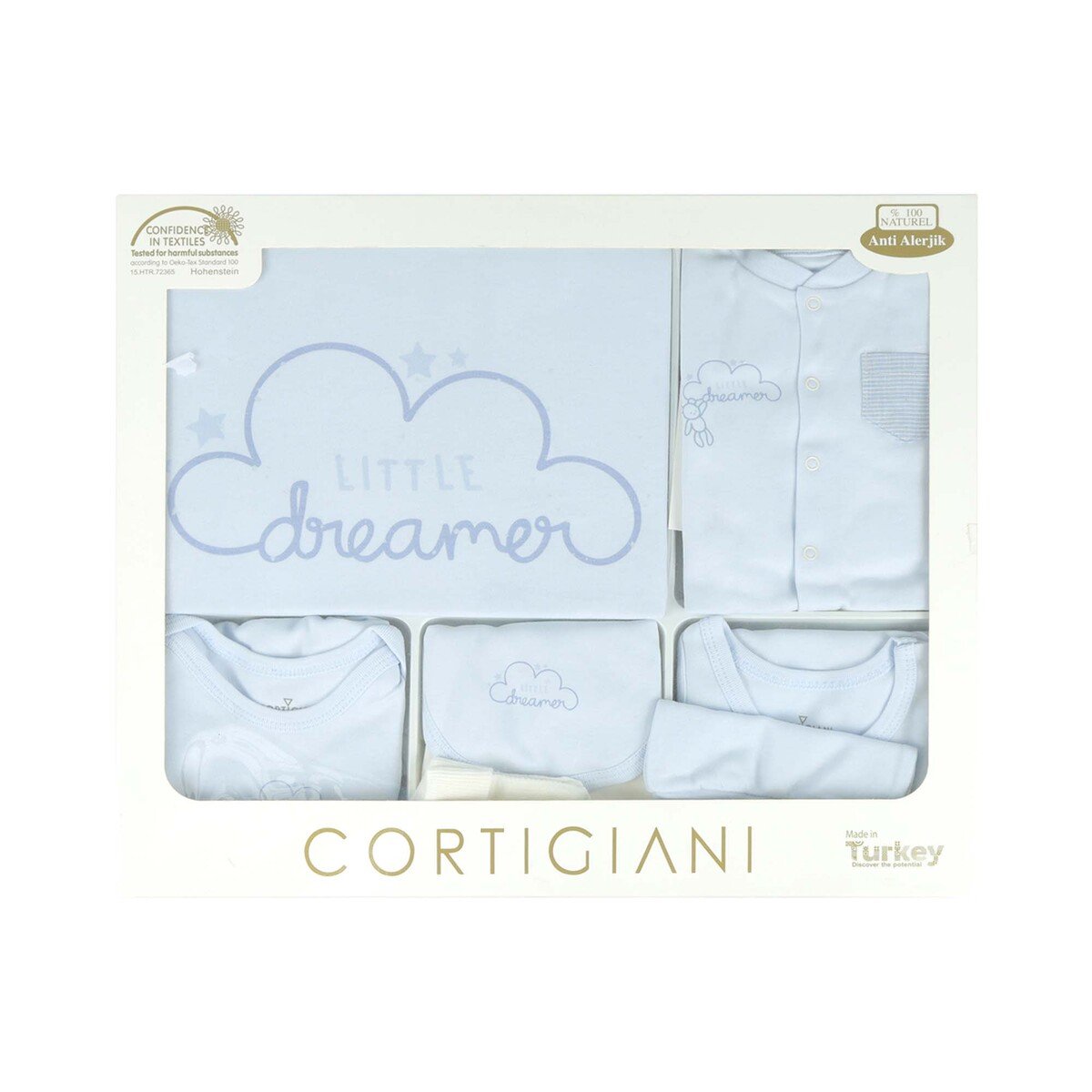 Cortigiani Infant Gift Set 10Pcs Blue 0-3M