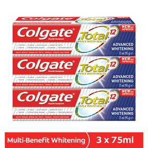 Colgate Toothpaste Total Advanced Whitening 3 x 75ml