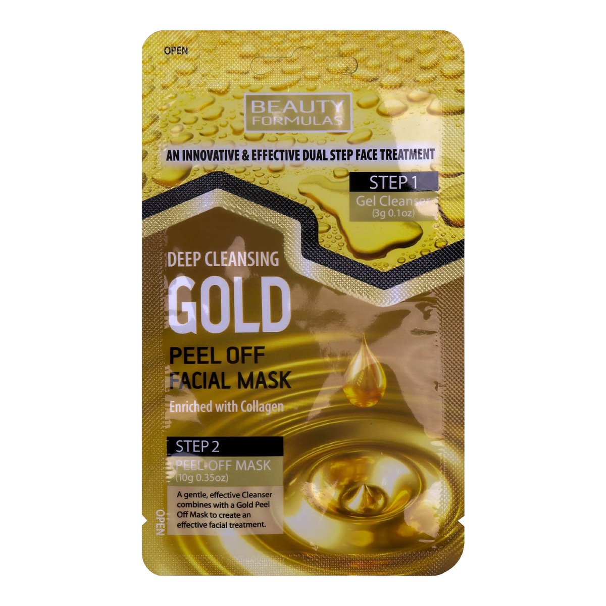 Beauty Formulas Peel Off Facial Mask Deep Cleansing Gold 1pc