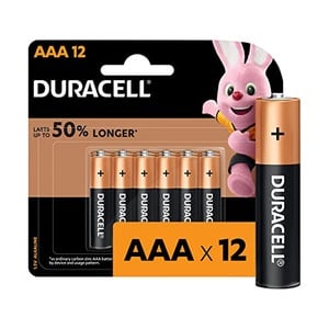 Duracell Type AAA Alkaline Batteries, pack of 12