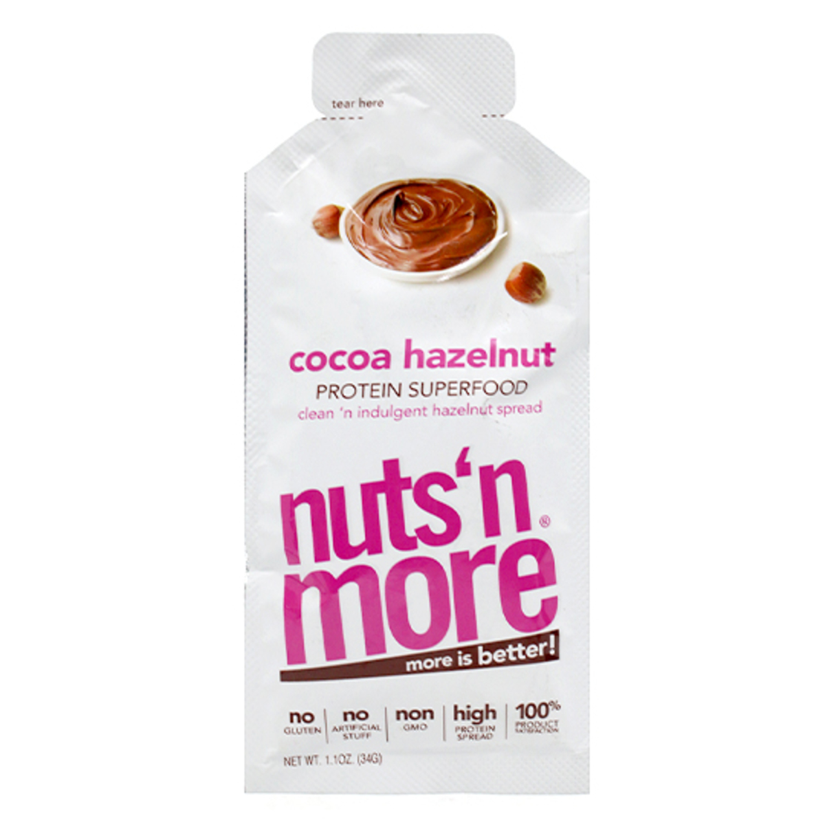 Nuts 'n More High Protein Cocoa Hazelnut Peanut Butter Spread 34g