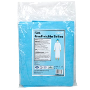 Fomme Isolation Gown/Protechtive Clothing Blue SMS Free Size 1pc
