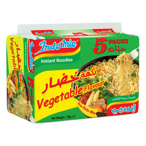 اشتري قم بشراء إندومي نودلز سريعة التحضير بنكهة الخضار 5 أكياس Online at Best Price من الموقع - من لولو هايبر ماركت Instant Noodle في السعودية