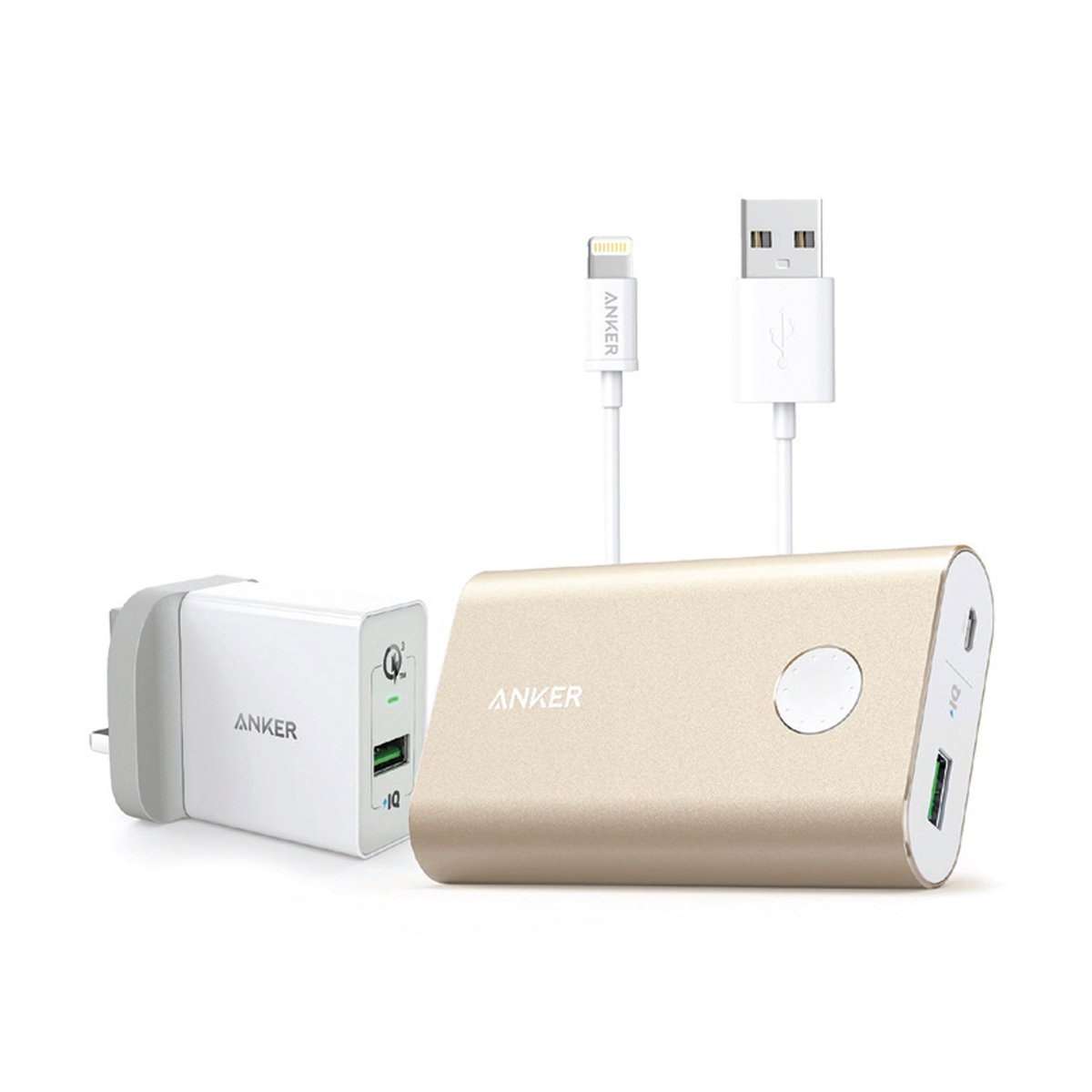 Anker Powerbank 10050mAh+Lightning Cable+ Charger