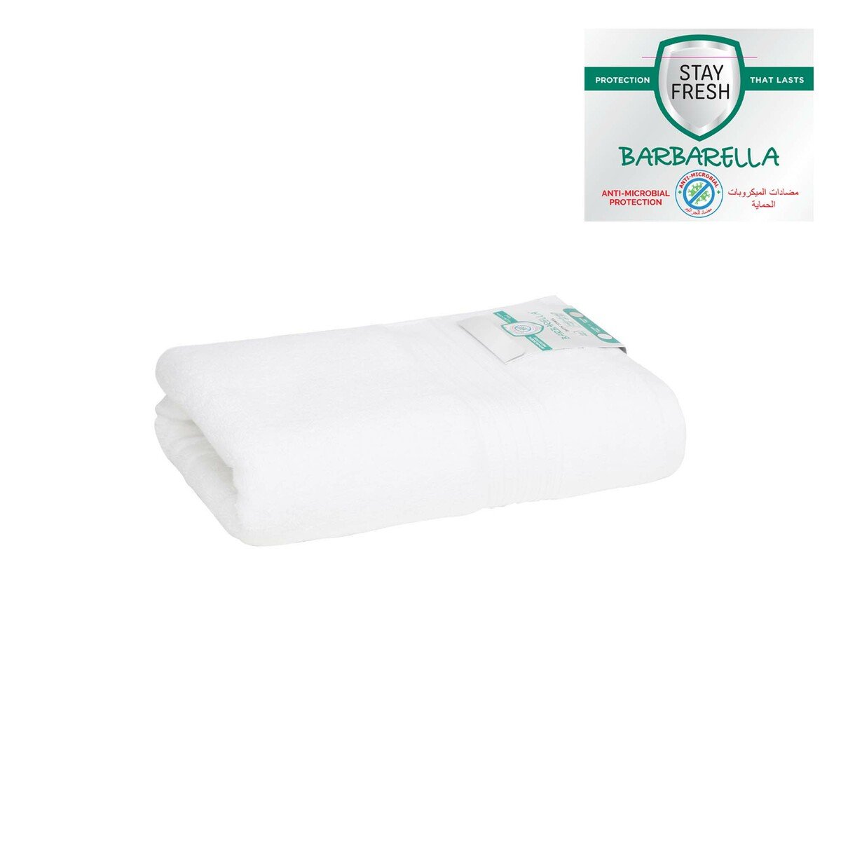 Barbarella Anti-Microbial Bath Towel 70x140cm White