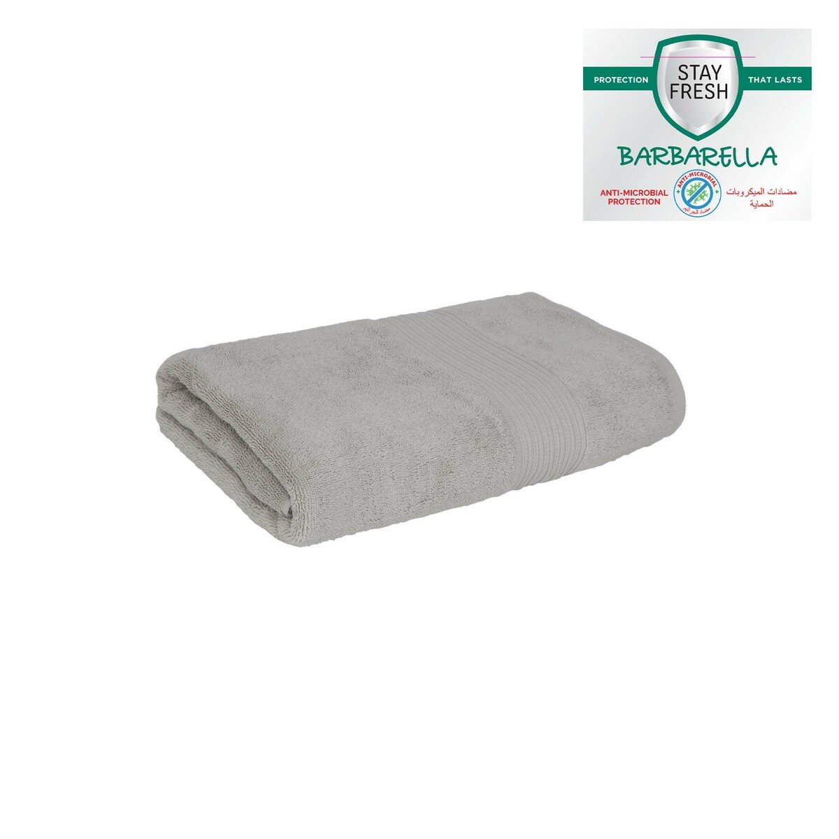 Barbarella Anti-Microbial Bath Towel 70x140cm Grey