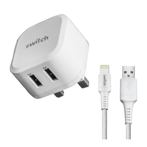 Switch Dual USB Travel Charger TC001 4.8A White