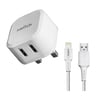 Switch Dual USB Travel Charger TC001 4.8A White