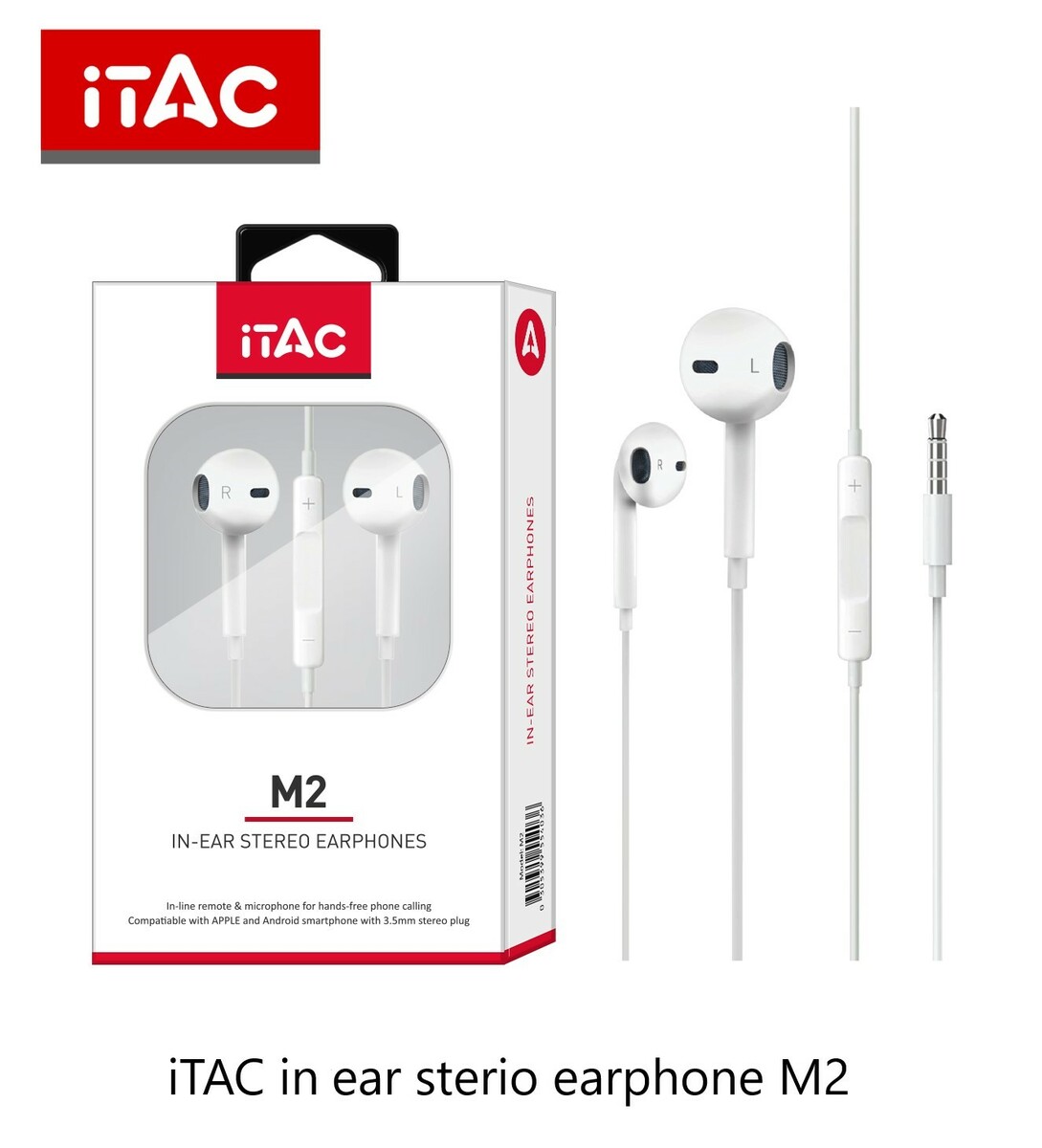 iTAC In-Ear Stereo Earphone with Microphone M2 White