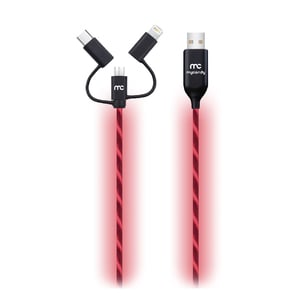 MY CANDY Neon 3in1 USB CableL005 Red