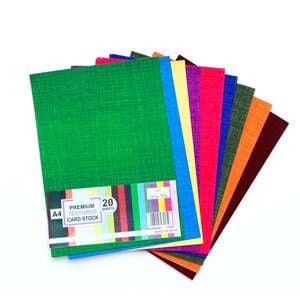 Win Plus Textured Card Stock A4 20Sheets Assorted Color