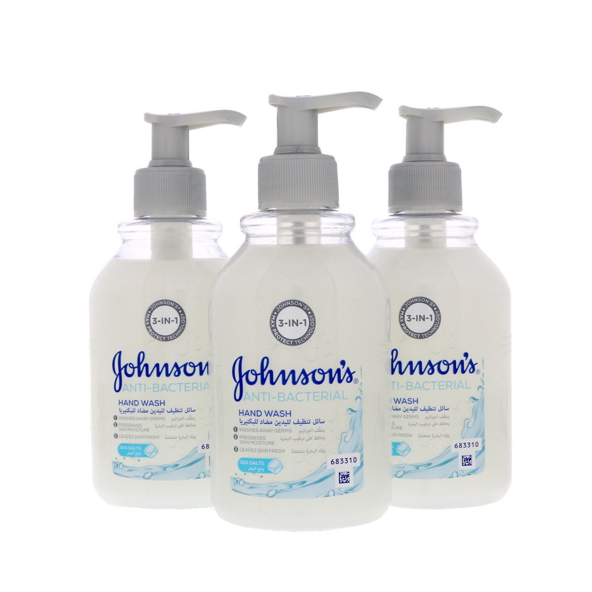 Johnson's Antibacterial Hand Wash Sea Salt 3 x 300 ml