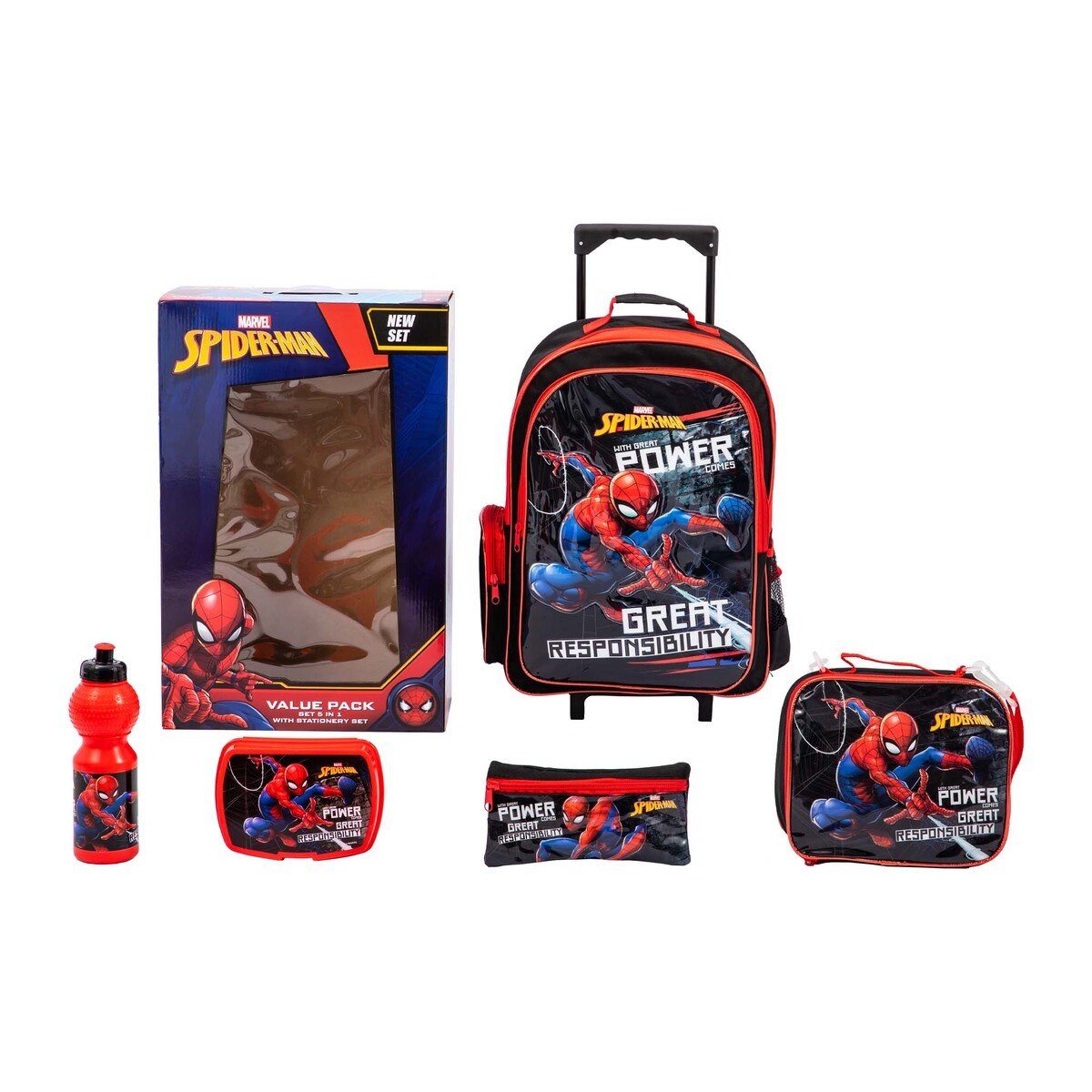 Spiderman School Trolley Set 18" FK151303