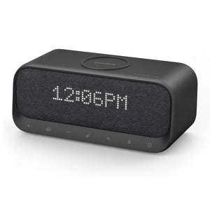 Anker Soundcore Wakey Bluetooth Speaker with Alarm Clock (A3300211), Stereo Sound, FM Radio, Wireless Charger with 7.5W Charging for iPhone and Samsung (Black)