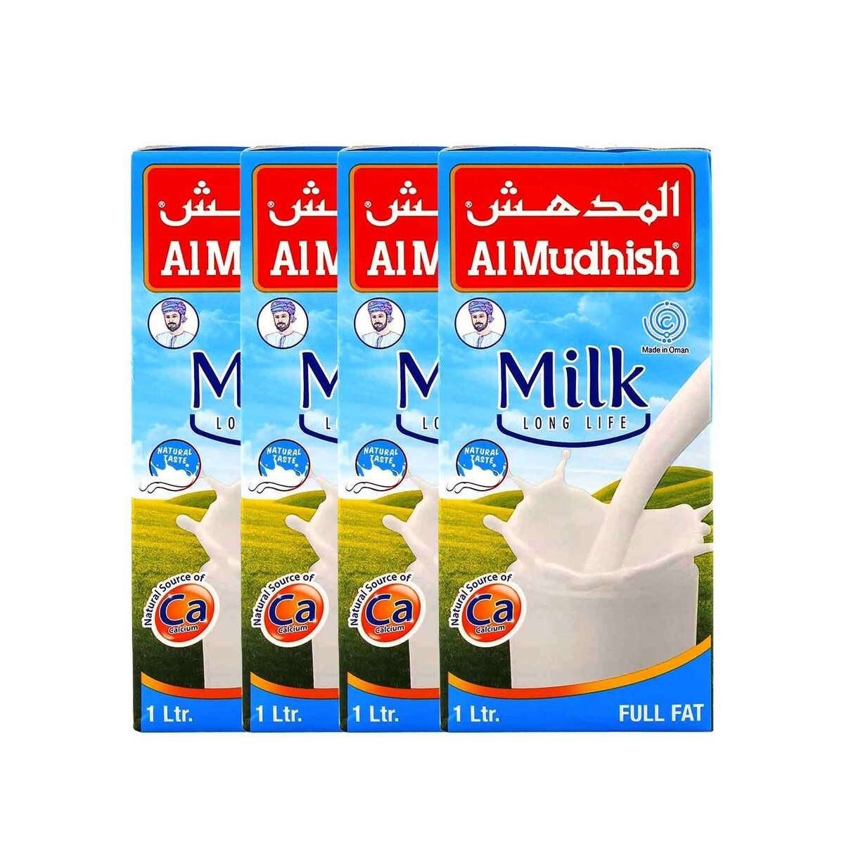 Al Mudhish UHT Milk Full Fat 4 x 1 Litre