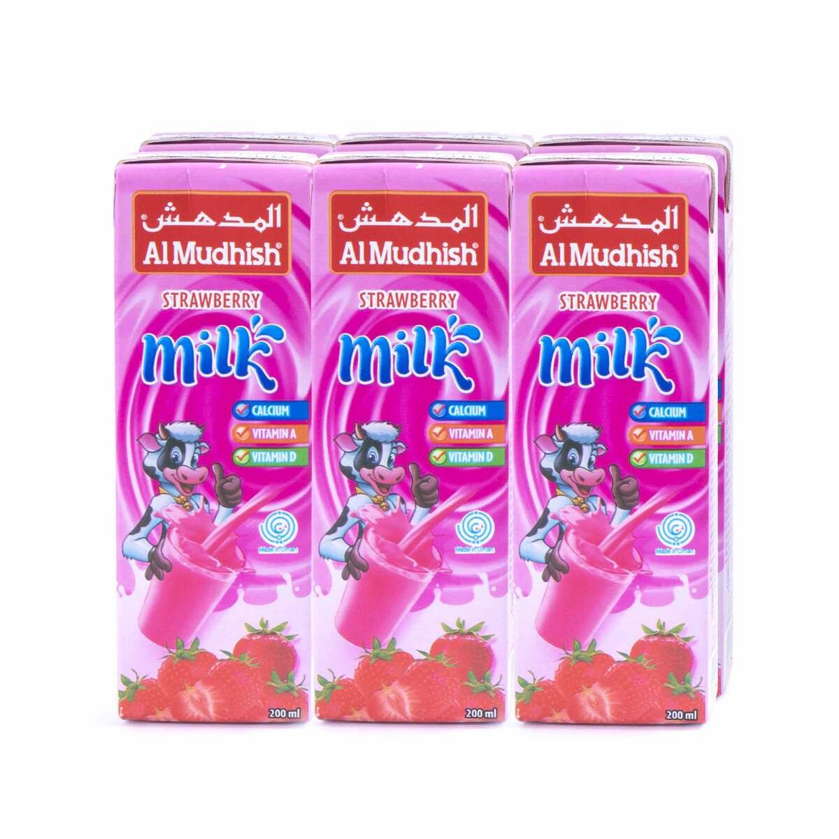Al Mudhish Strawberry Flavoured Milk 6 x 200ml